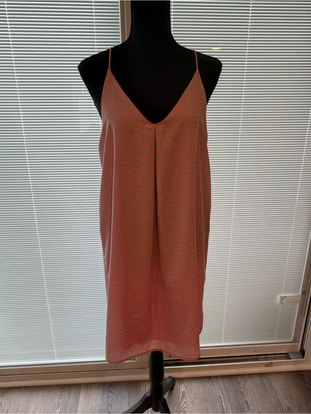 Karlie Pink & Gray Geometric Slip Dress